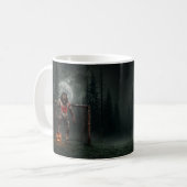 Werwolf-Fußballspieler-Halloween-Horror-Kunst Kaffeetasse (Vorderseite Links)