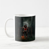 Werwolf-Fußballspieler-Halloween-Horror-Kunst Kaffeetasse (Links)