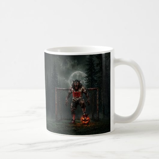 Werwolf-Fußballspieler-Halloween-Horror-Kunst Kaffeetasse (Rechts)