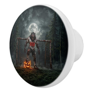 Werwolf-Fußballspieler-Halloween-Horror-Kunst Keramikknauf