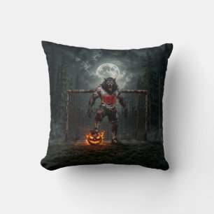 Werwolf-Fußballspieler-Halloween-Horror-Kunst Kissen