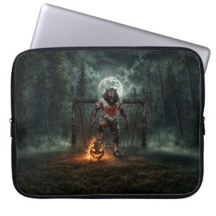 Werwolf-Fußballspieler-Halloween-Horror-Kunst Laptopschutzhülle