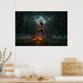Werwolf-Fußballspieler-Halloween-Horror-Kunst Poster (Küche)