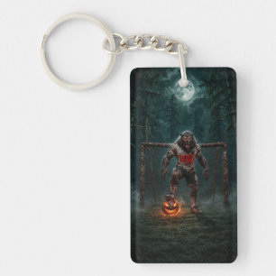 Werwolf-Fußballspieler-Halloween-Horror-Kunst Schlüsselanhänger