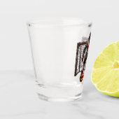 Werwolf-Fußballspieler-Halloween-Horror-Kunst Schnapsglas (Links)