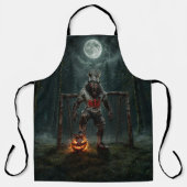 Werwolf-Fußballspieler-Halloween-Horror-Kunst Schürze (Vorderseite)