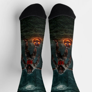 Werwolf-Fußballspieler-Halloween-Horror-Kunst Socken