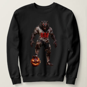 Werwolf-Fußballspieler-Halloween-Horror-Kunst Sweatshirt