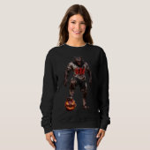 Werwolf-Fußballspieler-Halloween-Horror-Kunst Sweatshirt (Vorne ganz)
