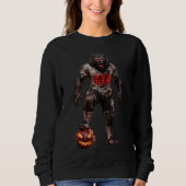 Werwolf-Fußballspieler-Halloween-Horror-Kunst Sweatshirt (Vorderseite)