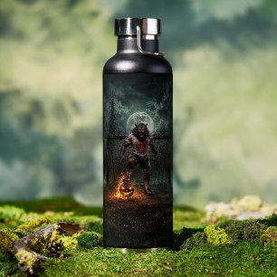 Werwolf-Fußballspieler-Halloween-Horror-Kunst Trinkflasche