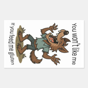 Werwolf-Gluten-Aufkleber Rechteckiger Aufkleber