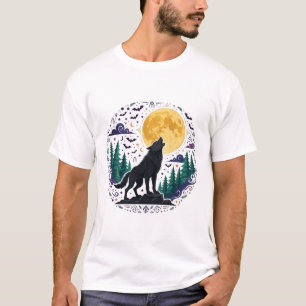Werwolf-Heulmond-Gotik-Halloween-Kunst T-Shirt