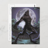 Werwolf heult auf dem Mond Postkarte (Vorne/Hinten)