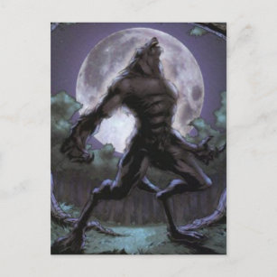 Werwolf heult auf dem Mond Postkarte