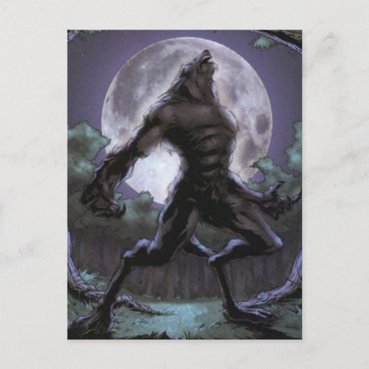 Werwolf heult auf dem Mond Postkarte (Vorderseite)