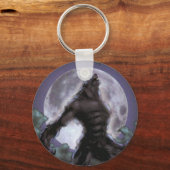 Werwolf heult auf dem Mond Schlüsselanhänger (Vorderseite)