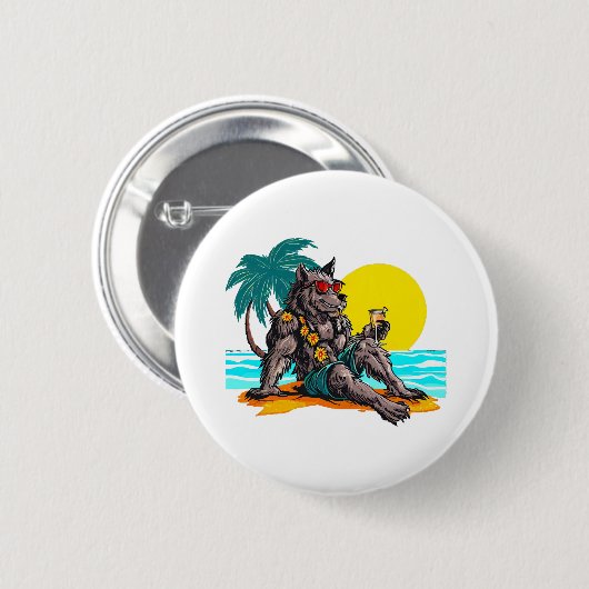 Werwolf im Urlaub Button (Vorne & Hinten)