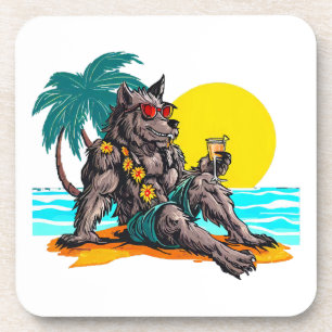 Werwolf im Urlaub Getränkeuntersetzer