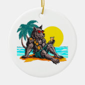 Werwolf im Urlaub Keramik Ornament (Vorne)
