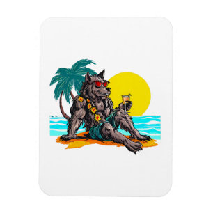 Werwolf im Urlaub Magnet