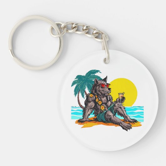 Werwolf im Urlaub Schlüsselanhänger (Vorderseite)