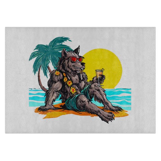 Werwolf im Urlaub Schneidebrett (Vorderseite)