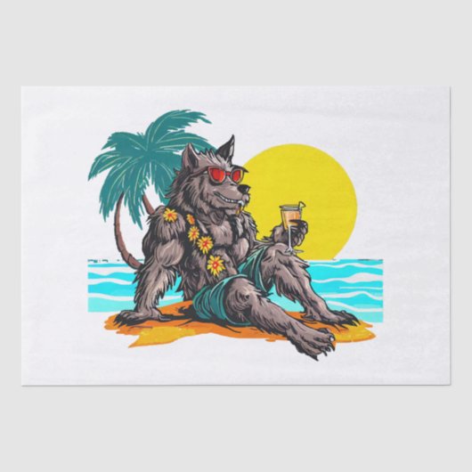 Werwolf im Urlaub Seidenpapier (Vorderseite)