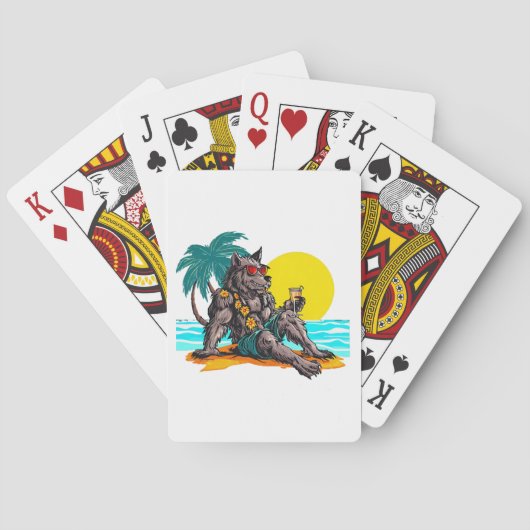 Werwolf im Urlaub Spielkarten (Rückseite)