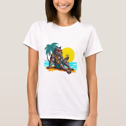 Werwolf im Urlaub T-Shirt (Vorderseite)