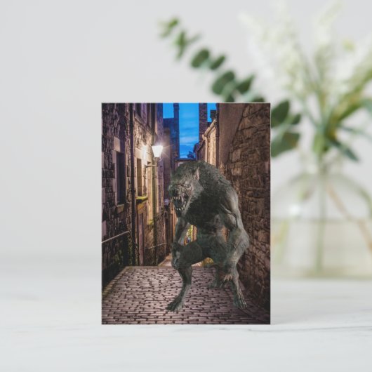 Werwolf in der Stadt Postkarte (Stehend Vorderseite)