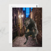 Werwolf in der Stadt Postkarte (Vorne/Hinten)