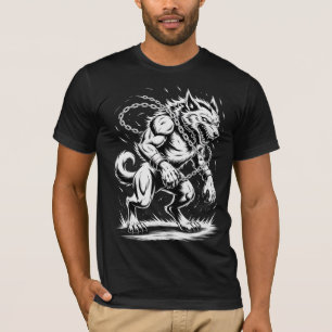Werwolf in Ketten Kunst Vintage Horror Bestie T-Shirt