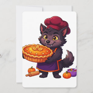 Werwolf-Koch-Kürbiskuchen Halloween Einladung