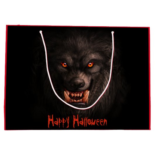 Werwolf (Lykanthropie) Halloween Große Geschenktüte (Rückseite)