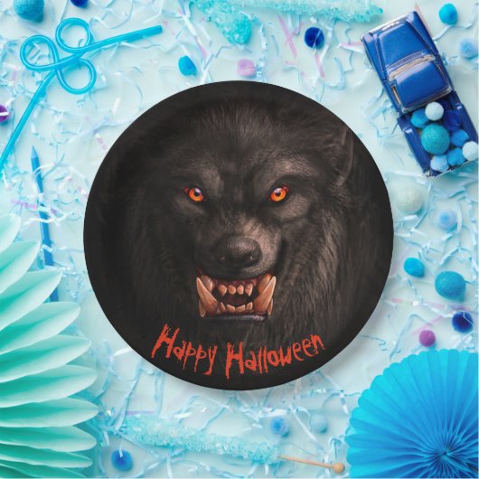 Werwolf (Lykanthropie) Halloween Pappteller (Party)