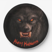 Werwolf (Lykanthropie) Halloween Pappteller (Vorderseite)