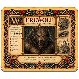 Werwolf, mittelalterliche Bestiarien-Kunst Mousepad