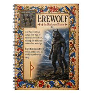 Werwolf, mittelalterliche Bestiarien-Kunst Notizblock