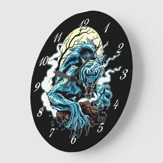 Werwolf-Moon Große Wanduhr (Winkel)
