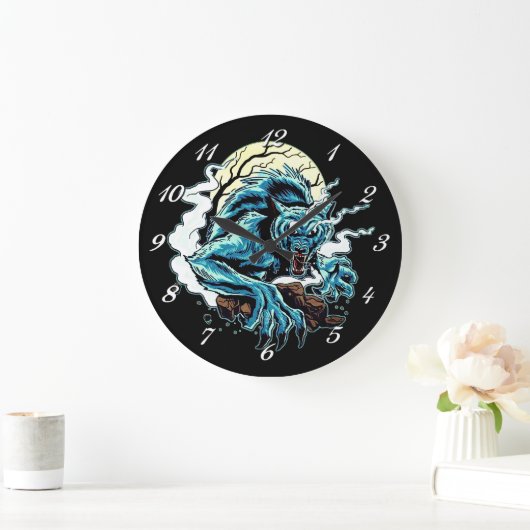 Werwolf-Moon Große Wanduhr (Zuhause)