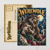 Werwolf, Paper Cut Monster Postkarte (Vorne/Hinten)
