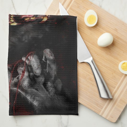 Werwolf raubt dir das Herz Geschirrtuch (Viertel Falte)