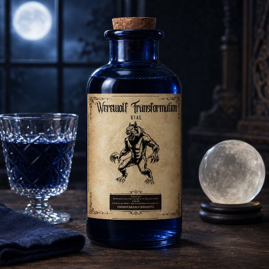 Werwolf Transformation Elixir: Embrace the Beast Weinetikett