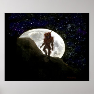 Werwolf und Vollmond-Poster Poster