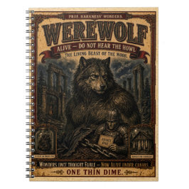 Werwolf, Vintage Zirkusmonster Notizblock
