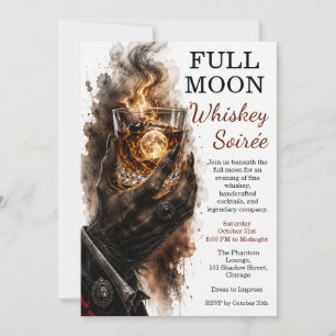 Werwolf Whiskey Cocktail Nacht Halloween Einladung