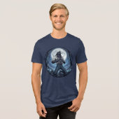 Werwolf zerreißt Hemd Tri-Blend Shirt (Vorderseite voll)
