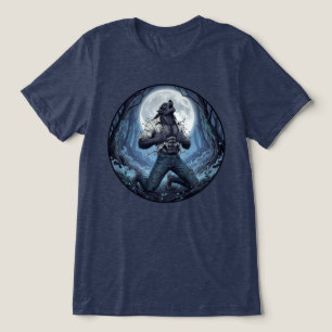 Werwolf zerreißt Hemd Tri-Blend Shirt