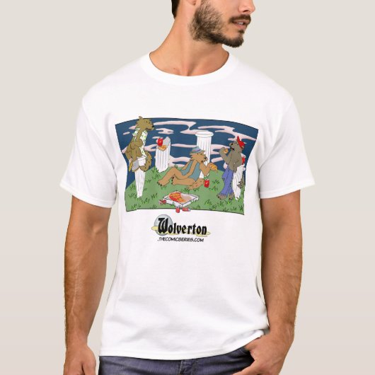 Werwölfe beim Pizza essen Herren T-Shirt (Vorderseite)